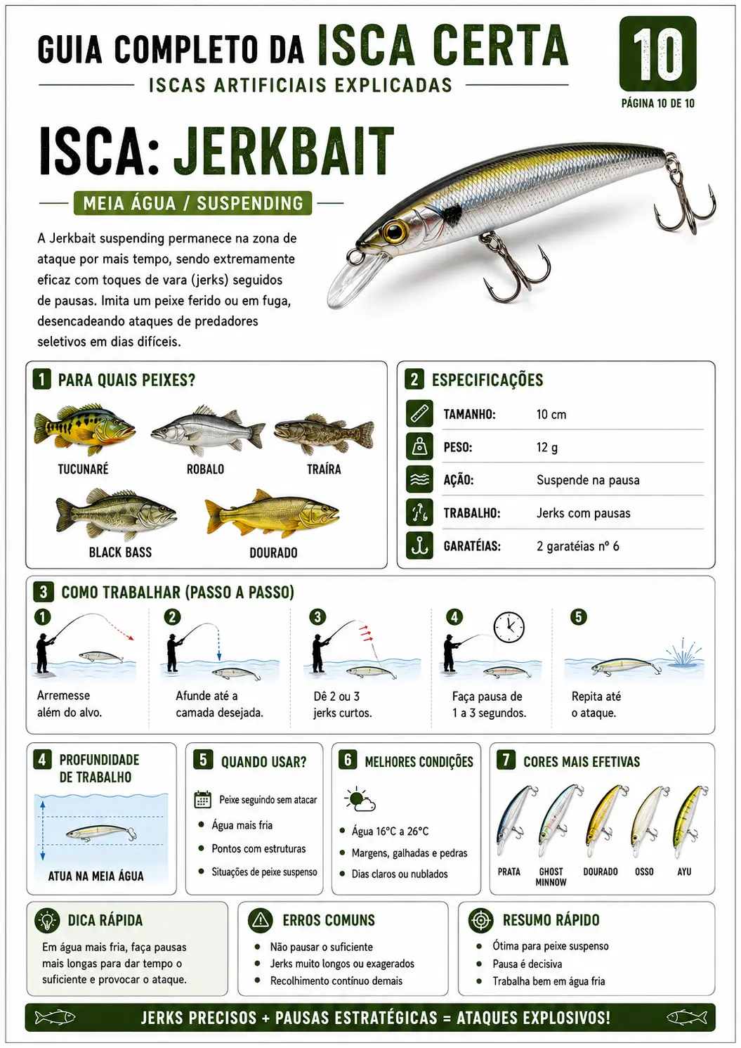 Página do guia sobre a Jerkbait suspending